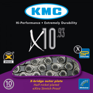 Ketju KMC X10 Silver/Black 10-speed 114-links
