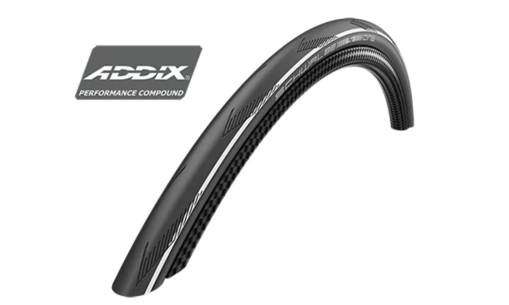 Rengas 28" Schwalbe One Tube Type HS 464A, Perf Fold. 25-622 / 700x25C Addix White Strips 