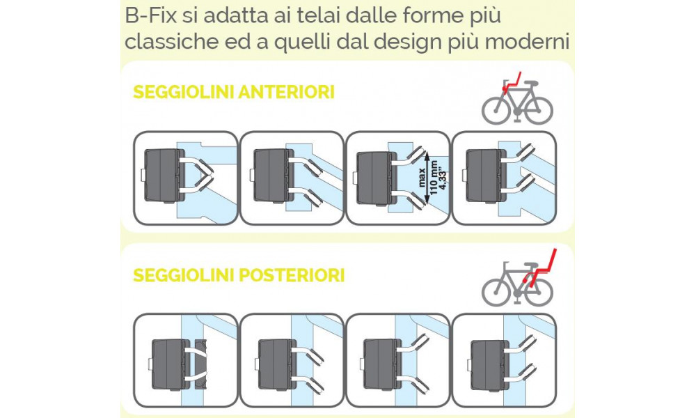 Lastenistuimen runkokiinnike for Bellelli child seats on frame B-Fix - 1