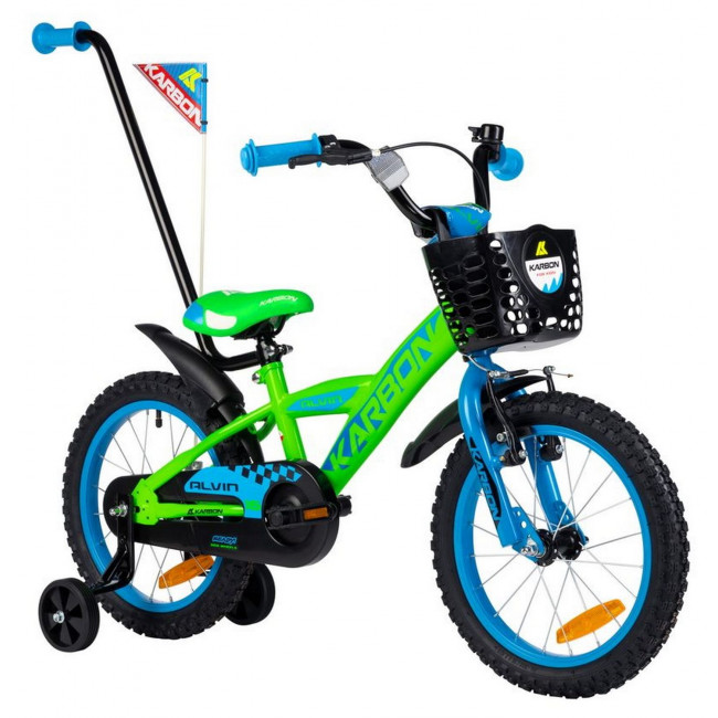 Polkupyörä Karbon Alvin 16 green-blue