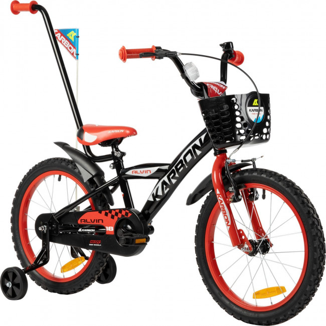 Polkupyörä Karbon Alvin 18 black-red