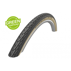 Rengas 27" Schwalbe Road Cruiser HS 484, GreenCompound Wired 28/32-630 / 27x1 1/4 Whitewall