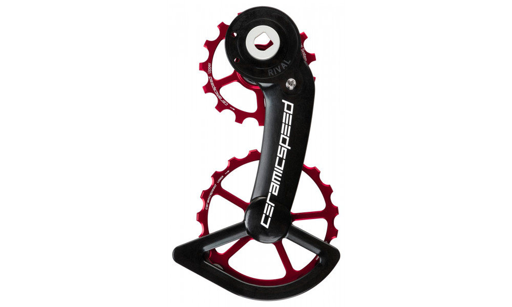 Takavaihtajan rissapyörät CeramicSpeed Oversized for SRAM Rival AXS Alloy 607 stainless steel red (110678) 