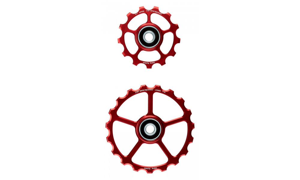 Takavaihtajan rissapyörät CeramicSpeed Oversized (spare) Alloy 607 stainless steel red (102415) 