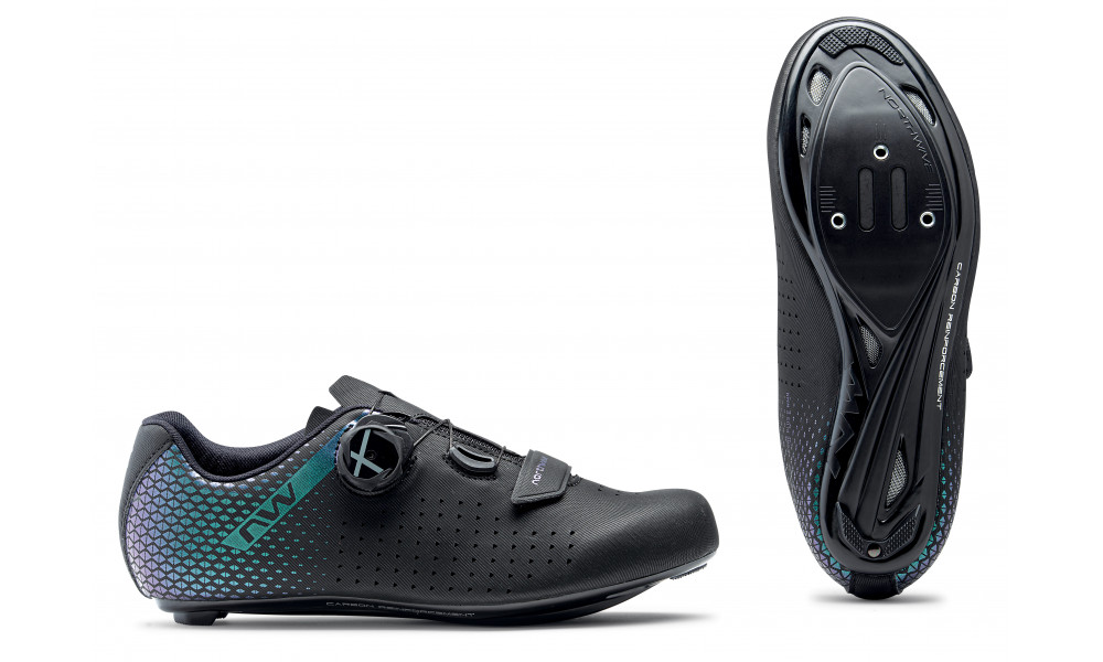 Pyöräilykengät Northwave Core Plus 2 WMN Road black-iridescent - 1