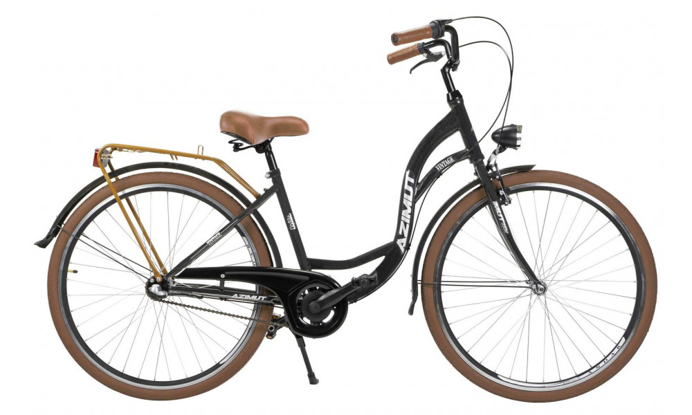 Polkupyörä AZIMUT Vintage 28" 3-speed 2024 black-cream matt 