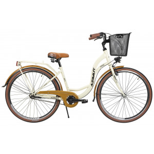 Polkupyörä AZIMUT Vintage 28" 3-speed 2024 with basket cream-brown semi-matt