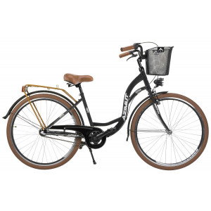 Polkupyörä AZIMUT Vintage 28" 3-speed 2024 with basket black-cream matt