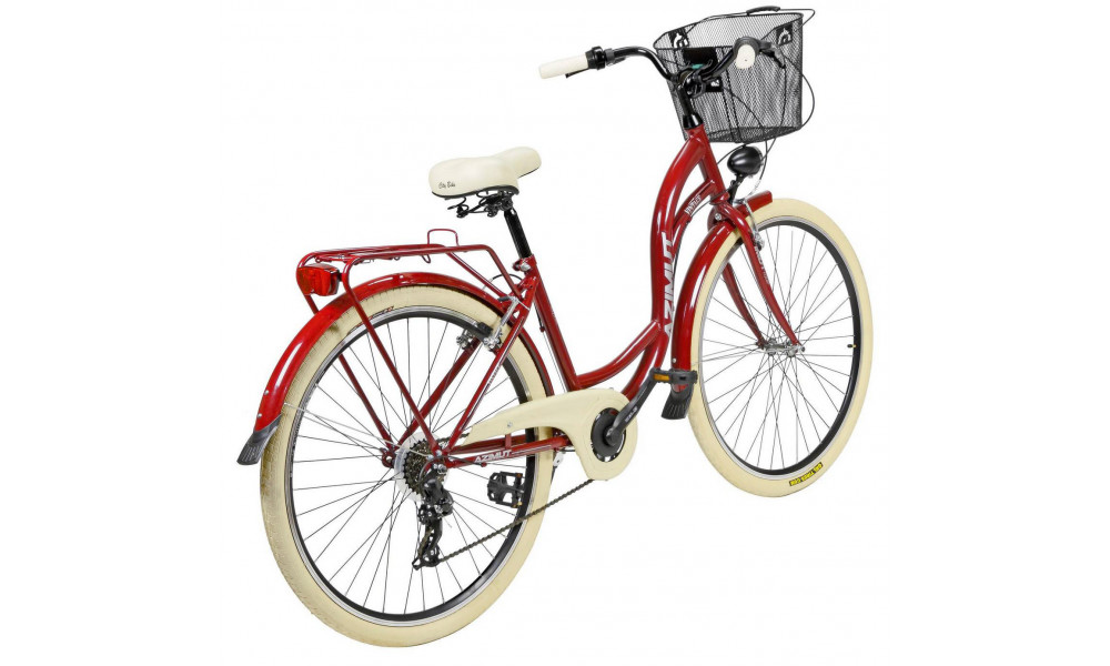 Polkupyörä AZIMUT Vintage TX-7 28" 2024 with basket burgund-cream shiny - 8