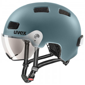 Pyöräilykypärän Uvex rush visor deep turquoise matt