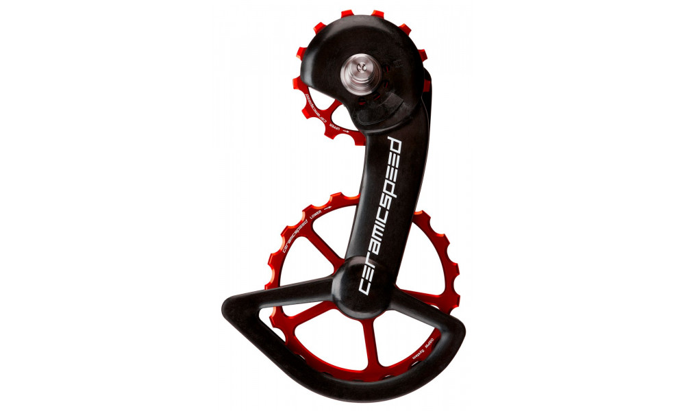 Takavaihtajan rissapyörät CeramicSpeed Oversized for Shimano 9100/R8000 Series Alloy 607 stainless steel red (106315) 