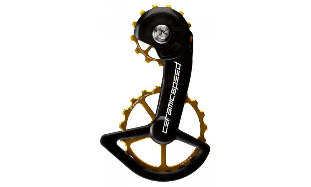 Takavaihtajan rissapyörät CeramicSpeed Oversized for Shimano 9100/R8000 Series Alloy 607 stainless steel gold (106201) 