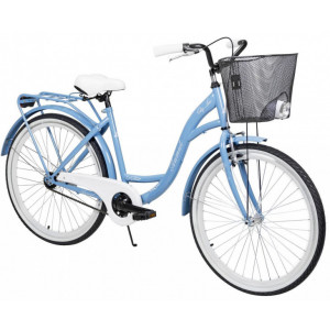 Polkupyörä AZIMUT City Lux 26" 2025 with basket light blue-white