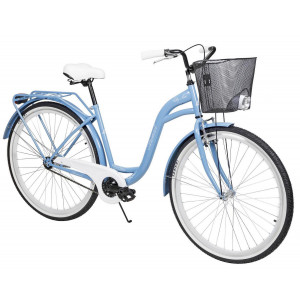 Polkupyörä AZIMUT City Lux 28" 2025 with basket light blue-white