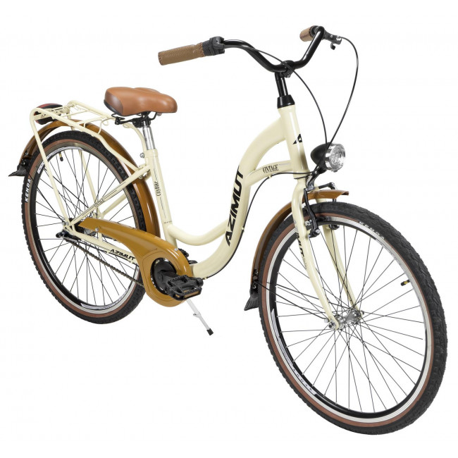 Polkupyörä AZIMUT Vintage 26" 3-speed 2024 cream-brown shiny