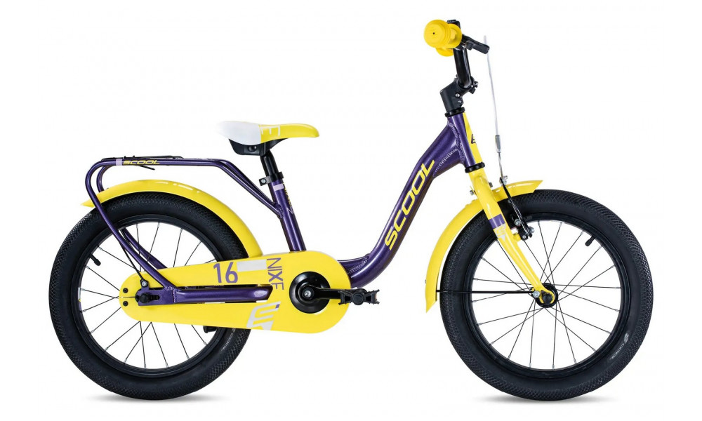 Polkupyörä S'COOL niXe 16" 1-speed coaster-brake Aluminium purple-yellow 