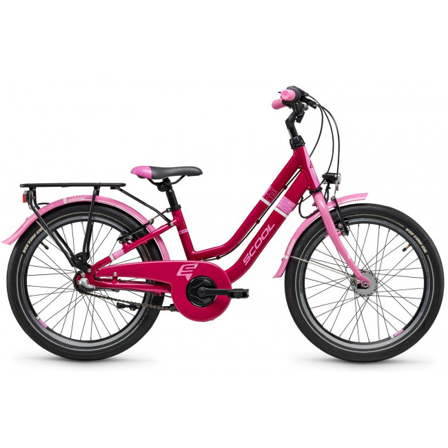 Polkupyörä S'COOL chiX twin 20" 3-speed Aluminium pink-baby pink