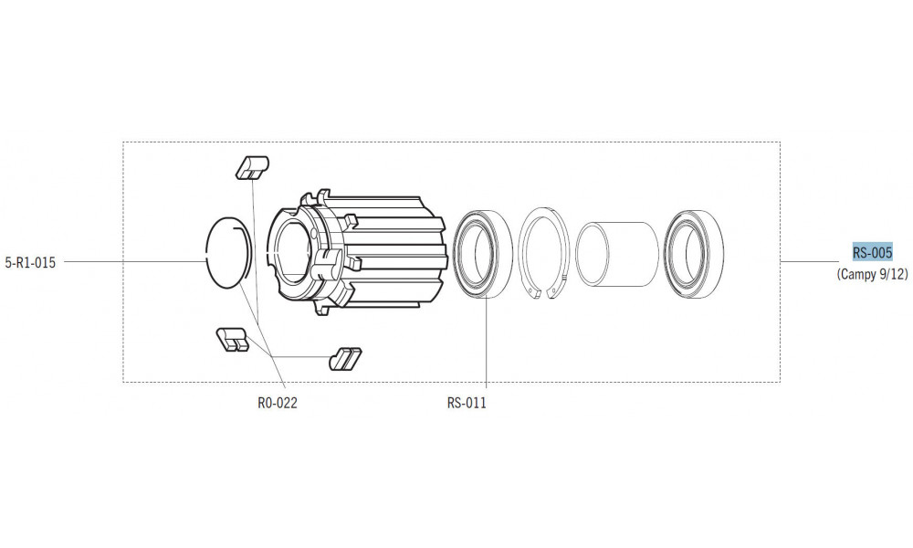 Vapaarattaan runko Fulcrum for Campagnolo 9/10/11-speed cassettes 