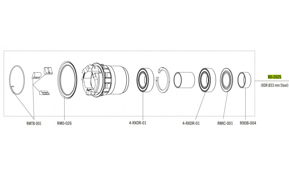 Vapaarattaan runko Fulcrum steel for Sram XDR 12-speed cassettes 