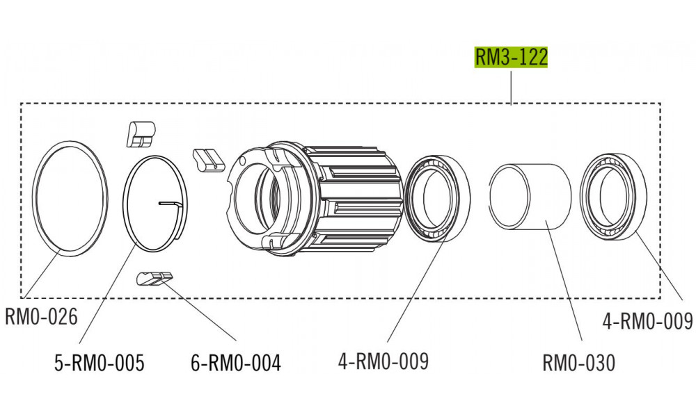 Vapaarattaan runko Fulcrum for Shimano HG and SRAM 9/10/11-speed cassettes 